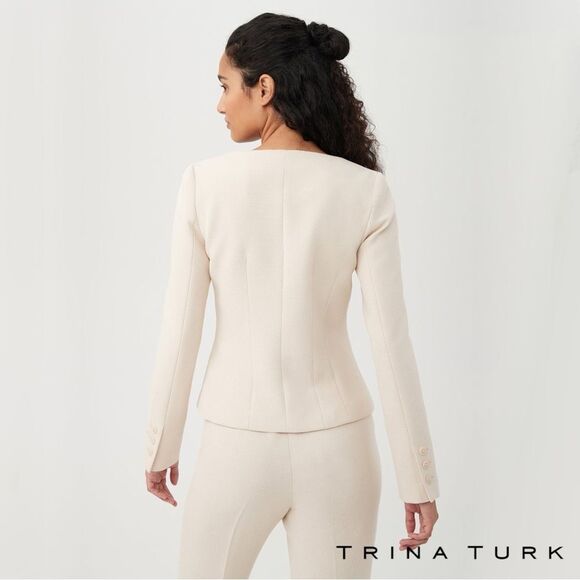 Trina Turk **NWT** 'Mott' Blazer Jacket in Cream / Off White - Picture 3 of 10